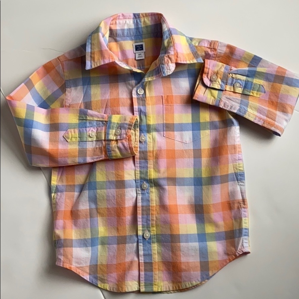 Janie and Jack Spring Plaid Button Down Toddler Boy Size 2T